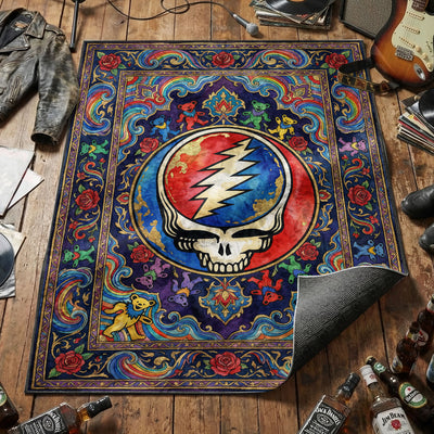 Grateful Dead Steal Your Face Rug — Psychedelic Rock Area Rug