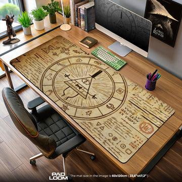 Gravity Falls Bill Cipher Mouse Pad, Mystery Wheel Cartoon Desk Mat