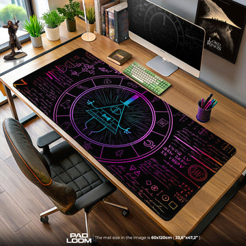 Gravity Falls Bill Cipher Neon Mystery Mouse Pad, Game Gaming Desk Mat
