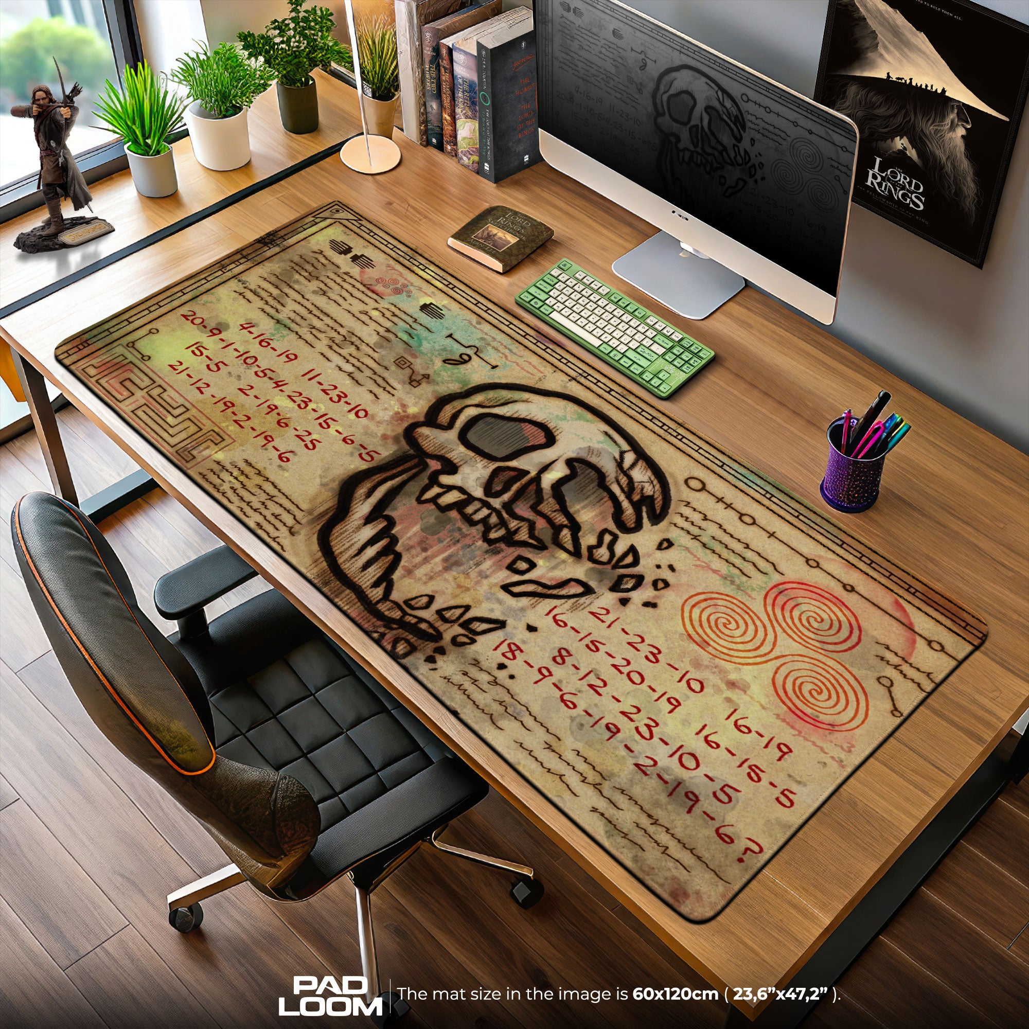 Gravity Falls Cryptic Skull Mouse Pad, Cartoon Gaming Desk Mat