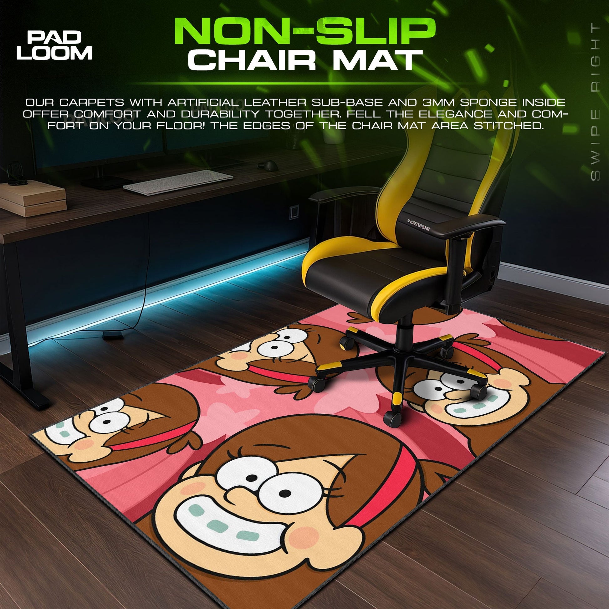 Gravity Falls Mabel Mouse Pad - Smile Squad Anime Desk Mat Padloom