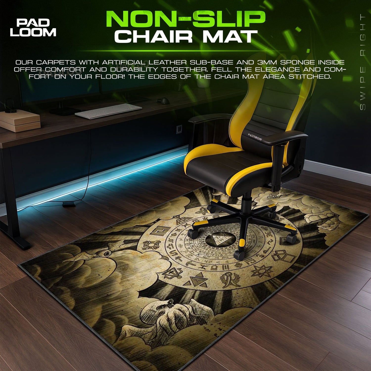 Gravity Falls Mouse Pad, Bill Cipher Wheel Disney Desk Mat Padloom