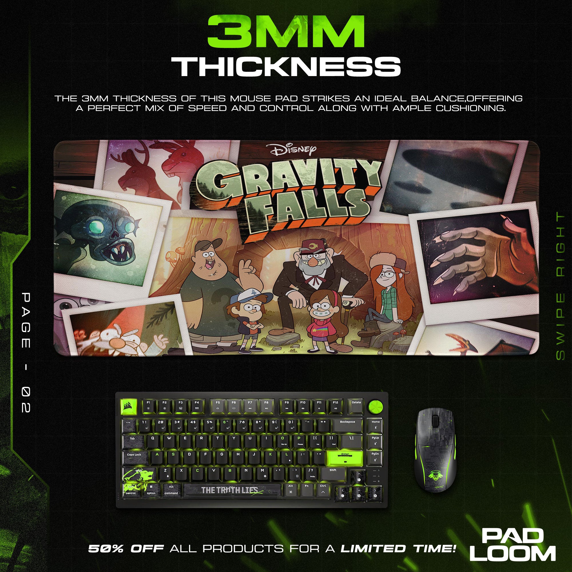 Gravity Falls Mouse Pad, Mystery Adventure Disney Desk Mat