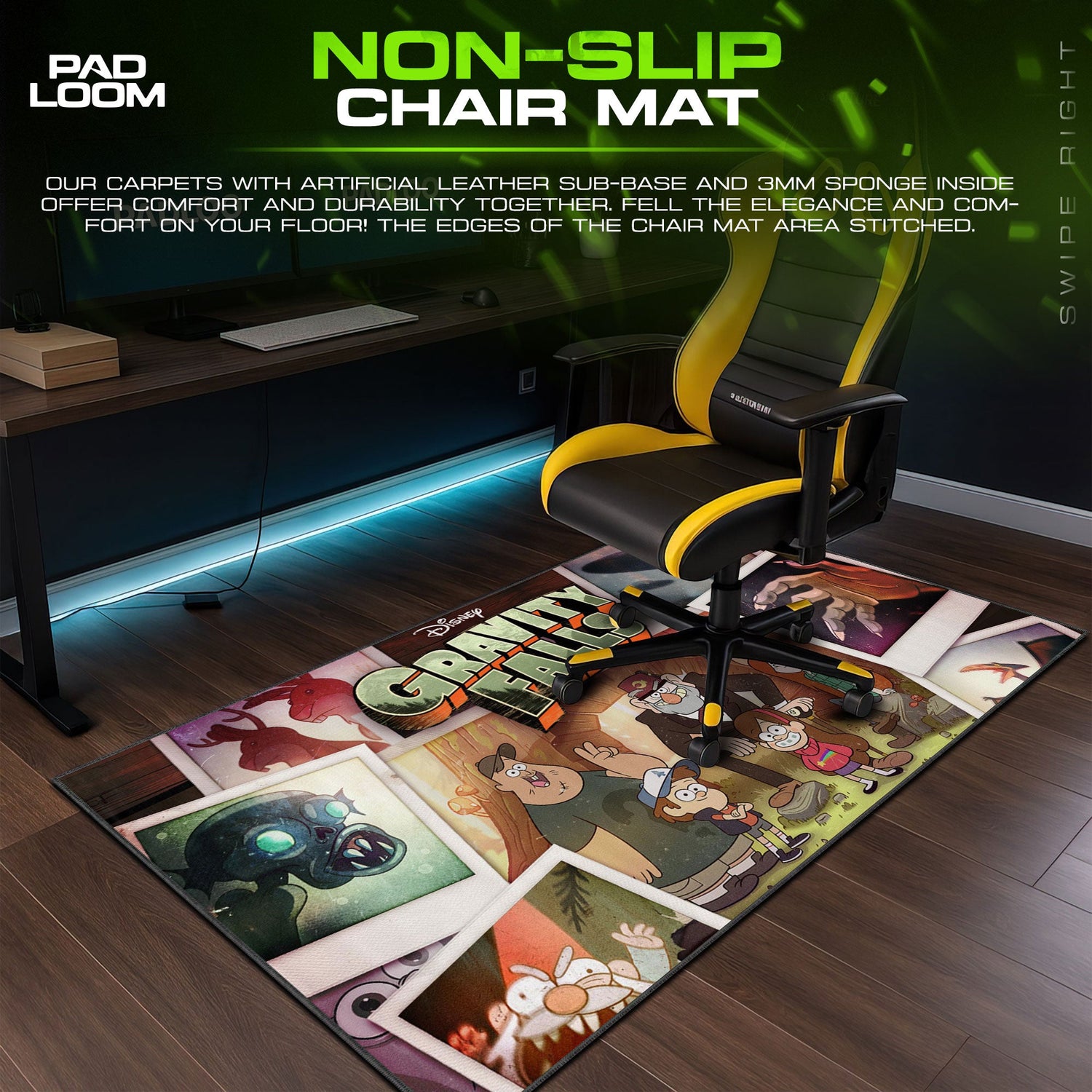 Gravity Falls Mouse Pad, Mystery Adventure Disney Desk Mat Padloom
