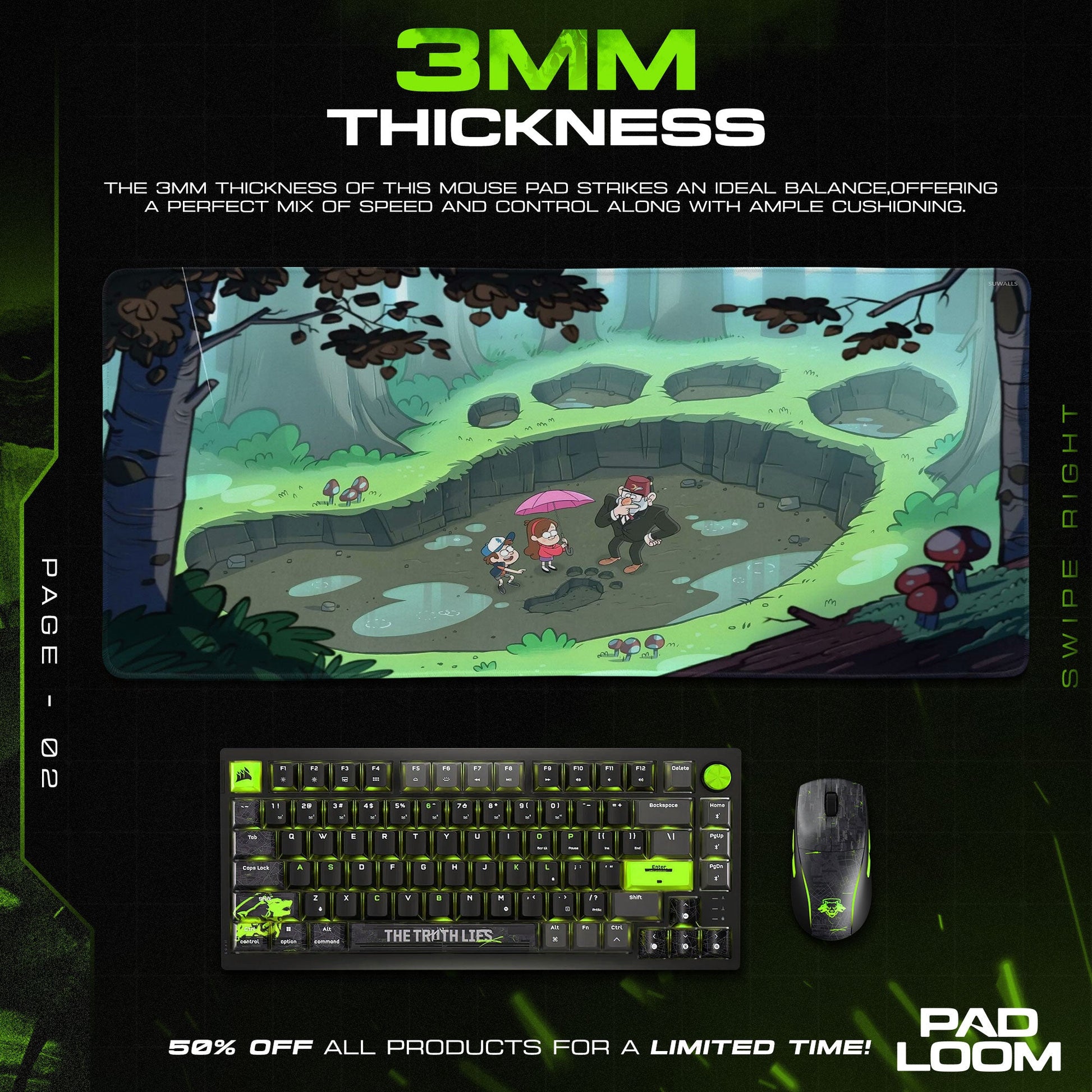 Gravity Falls Mouse Pad - Mystery Shack Anime Desk Mat Padloom