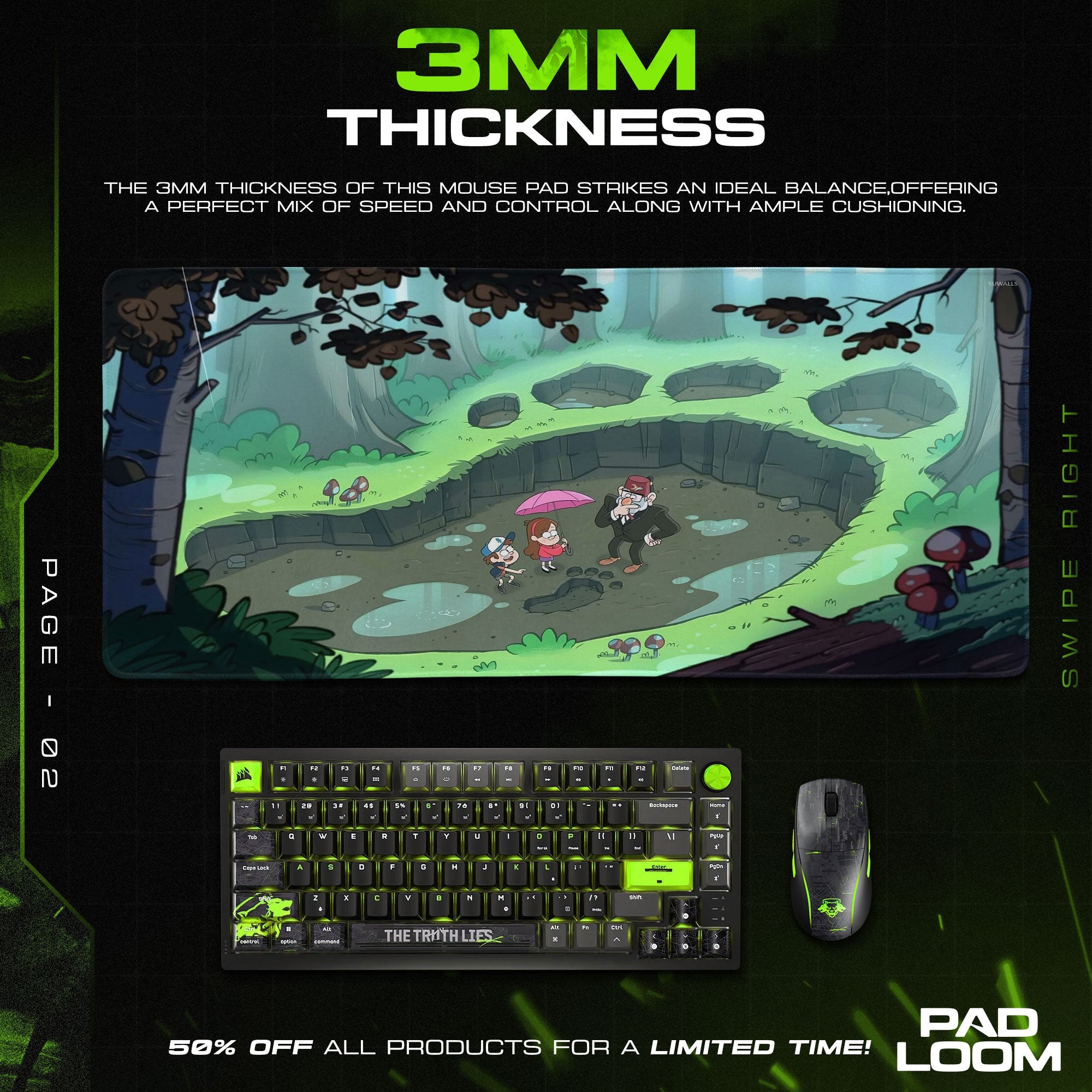 Gravity Falls Mouse Pad - Mystery Shack Anime Desk Mat Padloom