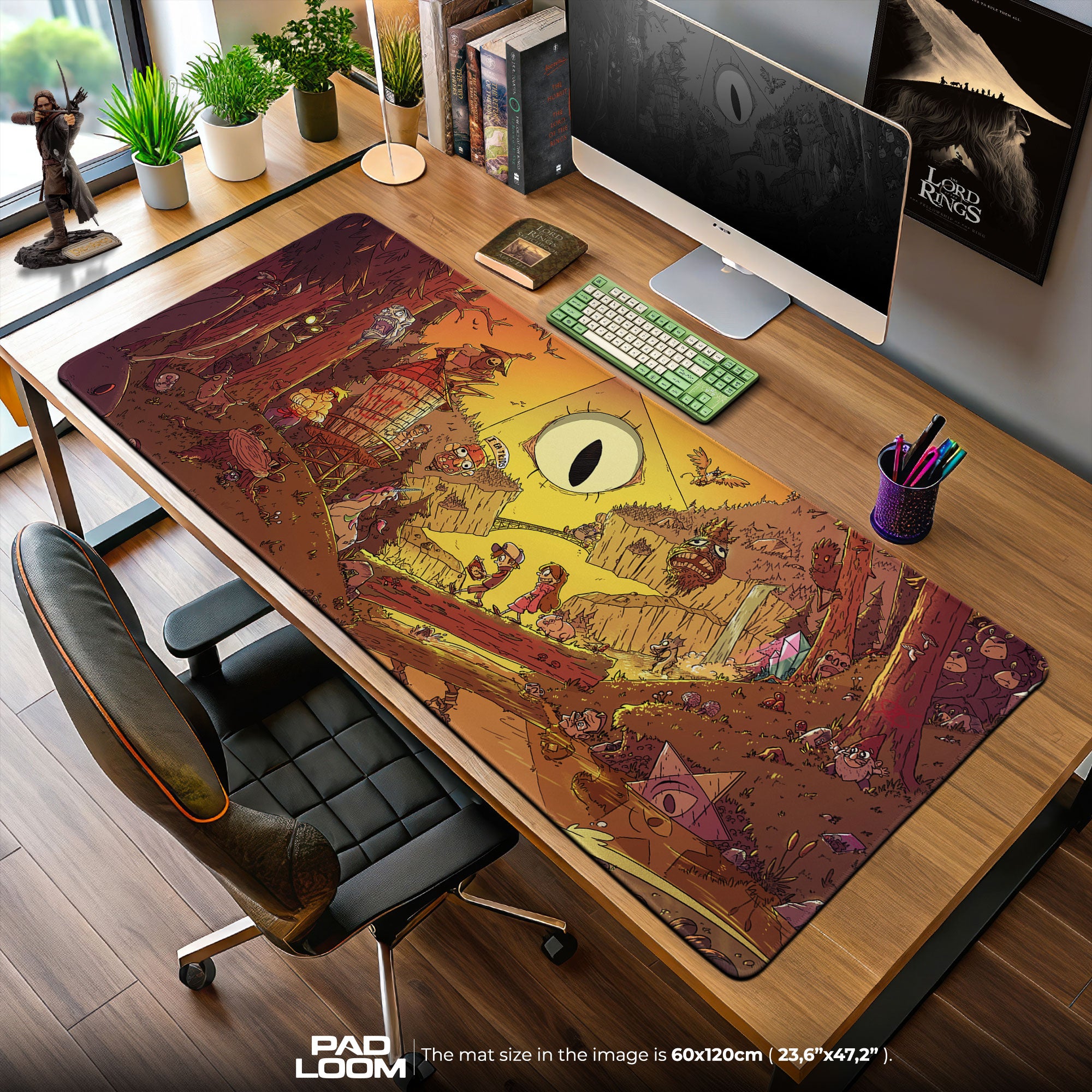 Gravity Falls Mouse Pad, Mystery Shack Forest Cartoon Desk Mat