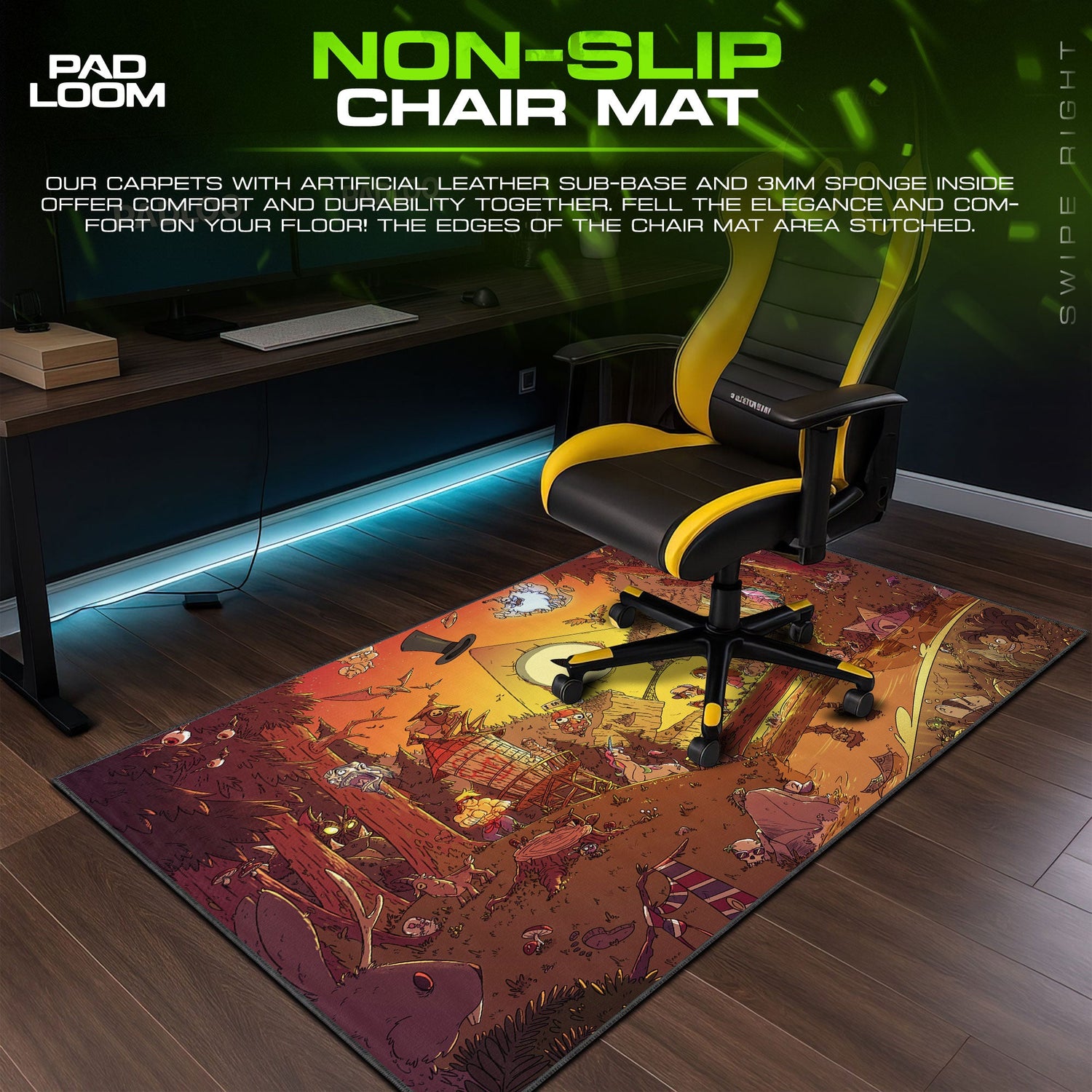 Gravity Falls Mouse Pad, Mystery Shack Forest Cartoon Desk Mat Padloom