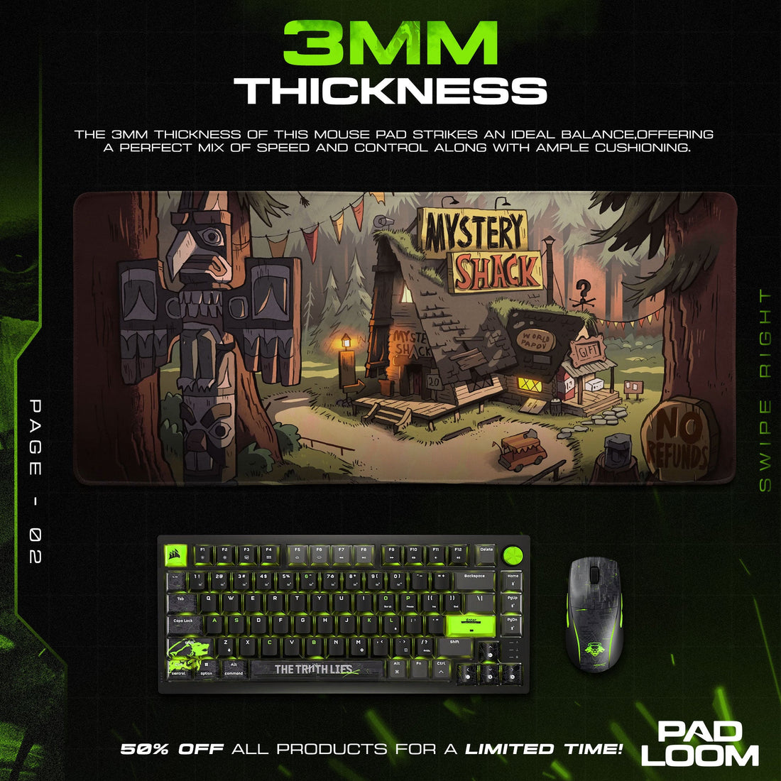 Gravity Falls Mystery Shack Mouse Pad - Forest Lodge Desk Mat Padloom