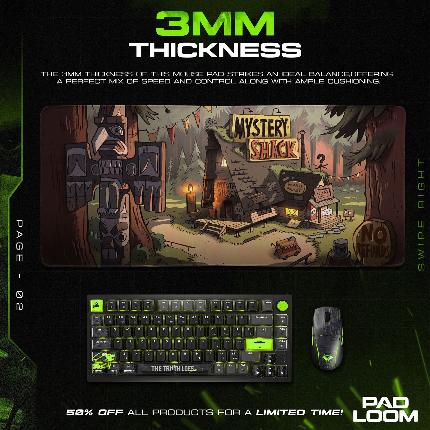 Gravity Falls Mystery Shack Mouse Pad - Forest Lodge Desk Mat Padloom