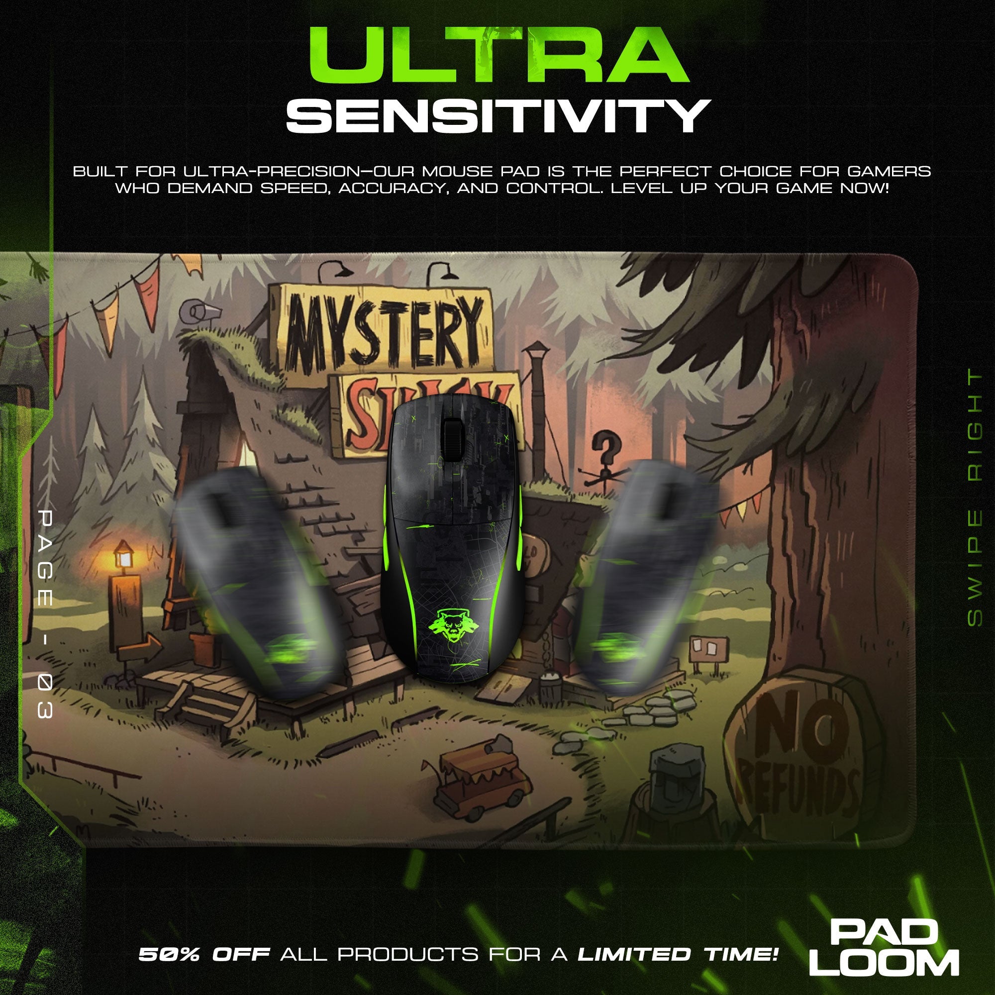 Gravity Falls Mystery Shack Mouse Pad - Forest Lodge Desk Mat Padloom