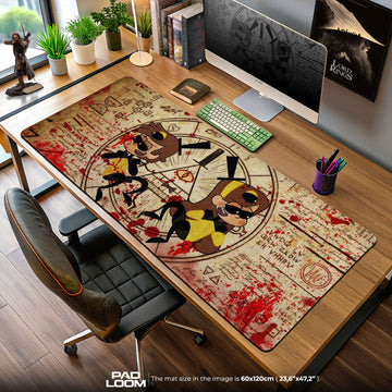 Gravity Falls Mystery Twins Mouse Pad, Cartoon Gaming Desk Mat