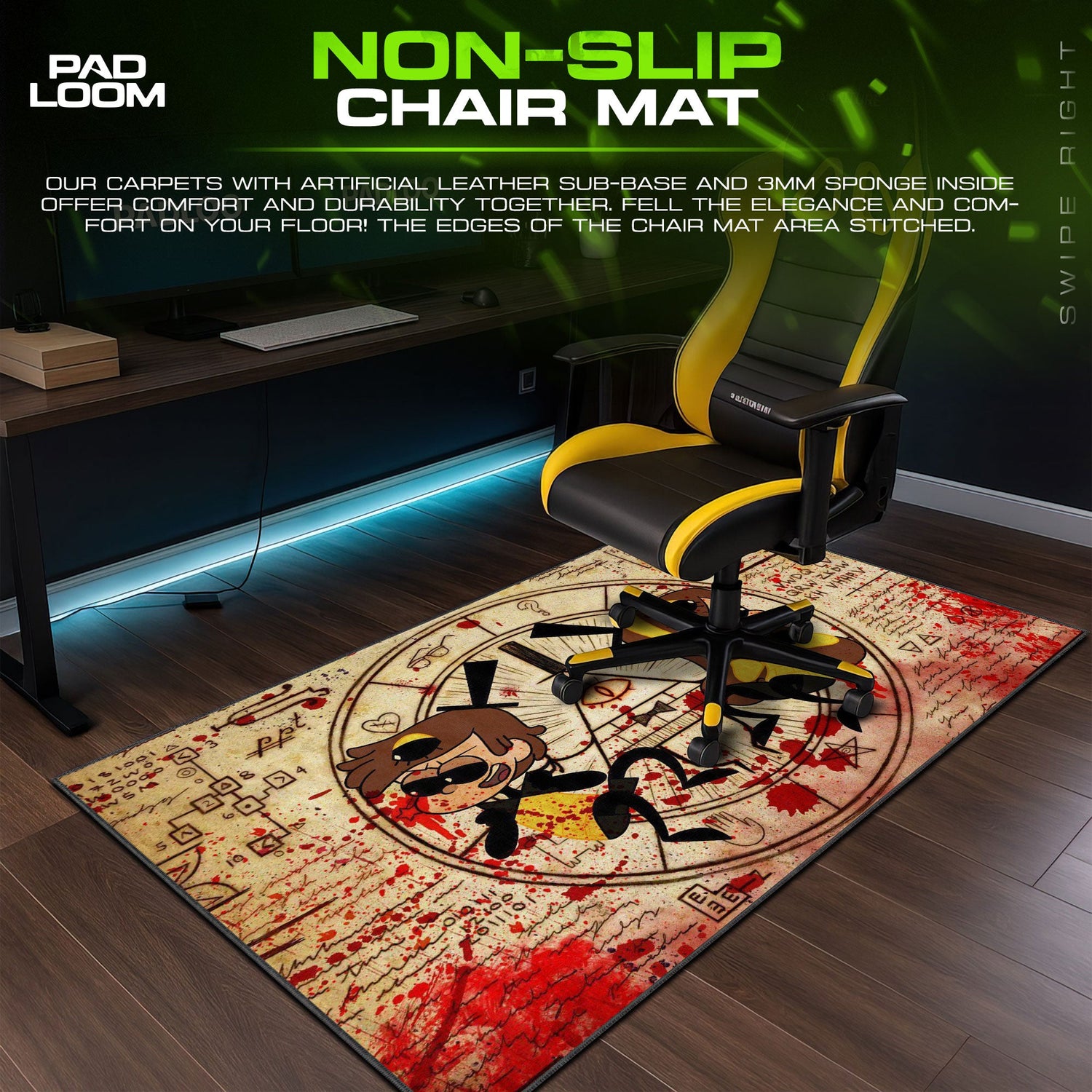 Gravity Falls Mystery Twins Mouse Pad, Cartoon Gaming Desk Mat Padloom