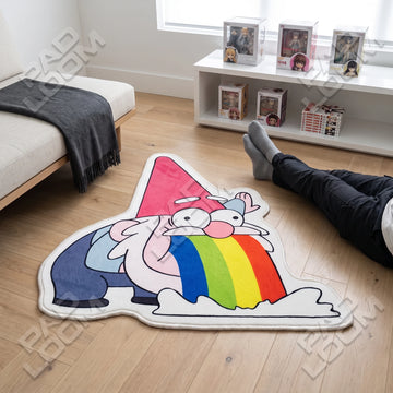 Gravity Falls shaped area rug, die-cut gaming room rug