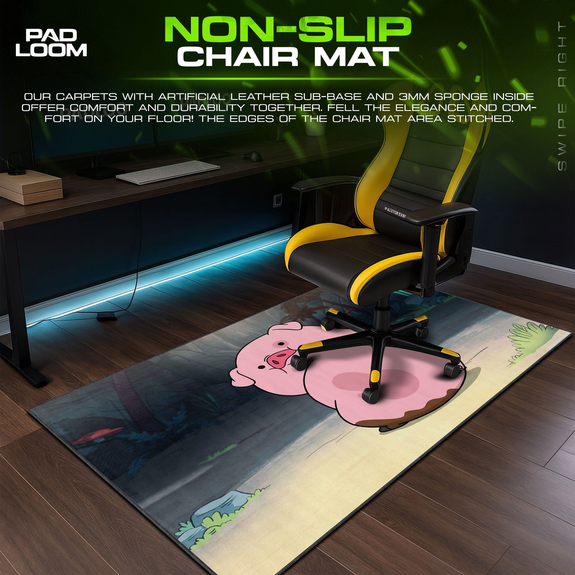 Gravity Falls Waddles Mouse Pad - Forest Friend Anime Desk Mat Padloom
