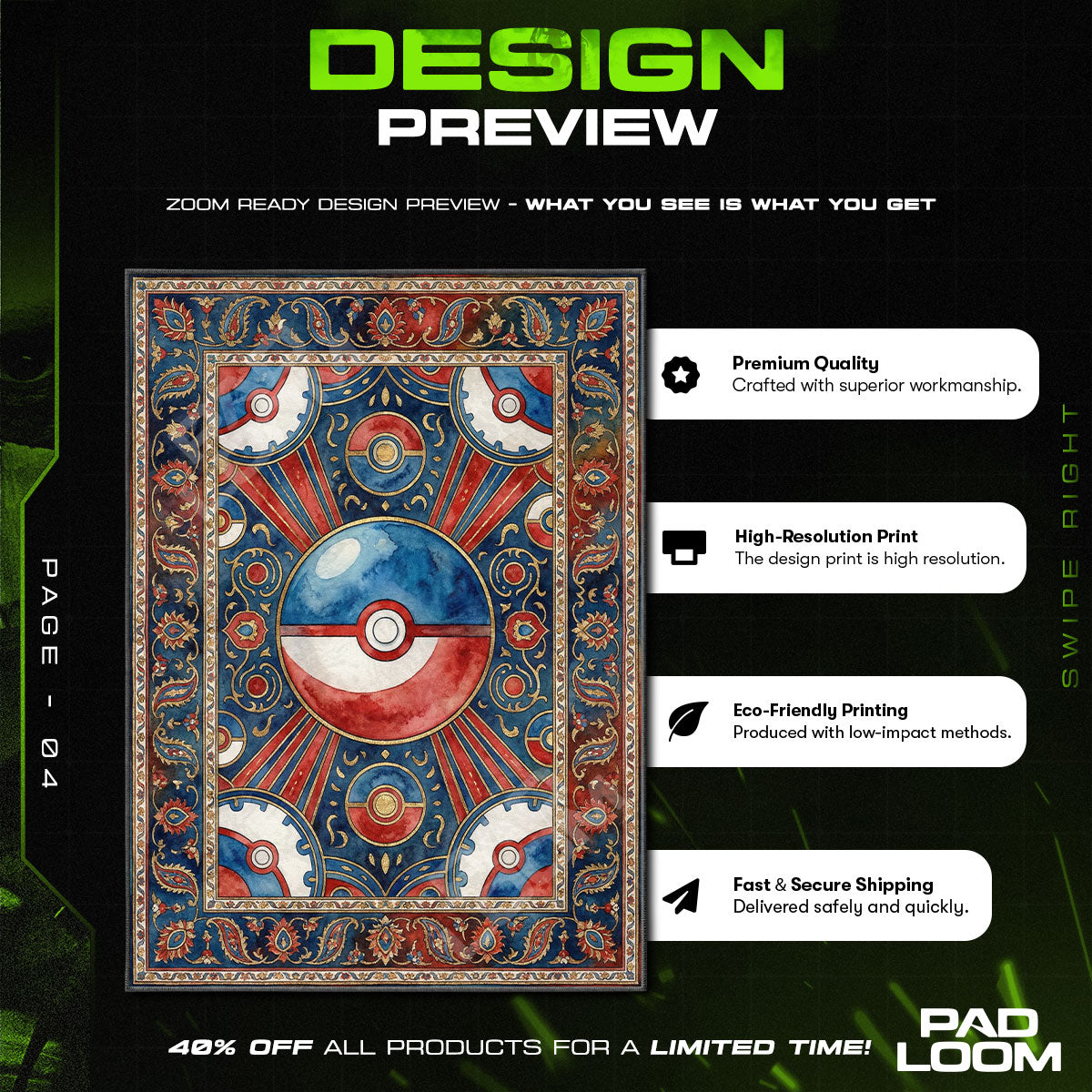 Chair character design printed on rug