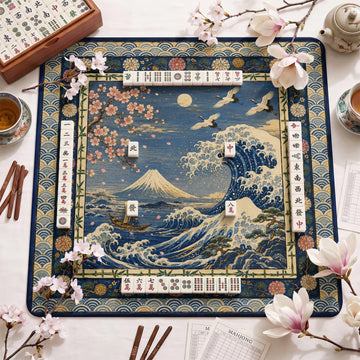 Great Wave Mahjong Mat – neoprene mah jongg table mat