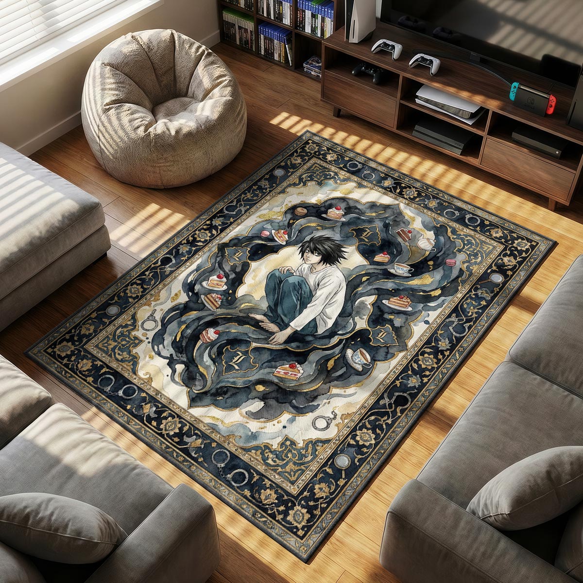 Größter Detektiv L Teppich - Death Note Stuhlmatte