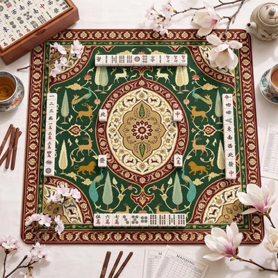 Green Persian Garden Mahjong-Matte - Mah-Jongg Matte