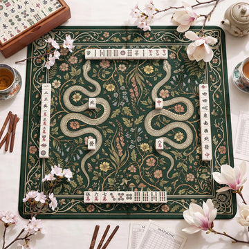 Green Serpent Morris Mahjong Mat - Mah Jongg Mat