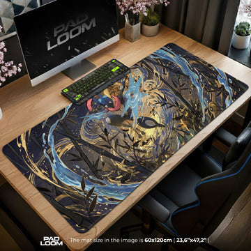 Greninja Golden Bamboo Mouse Pad - Pokemon Desk Mat
