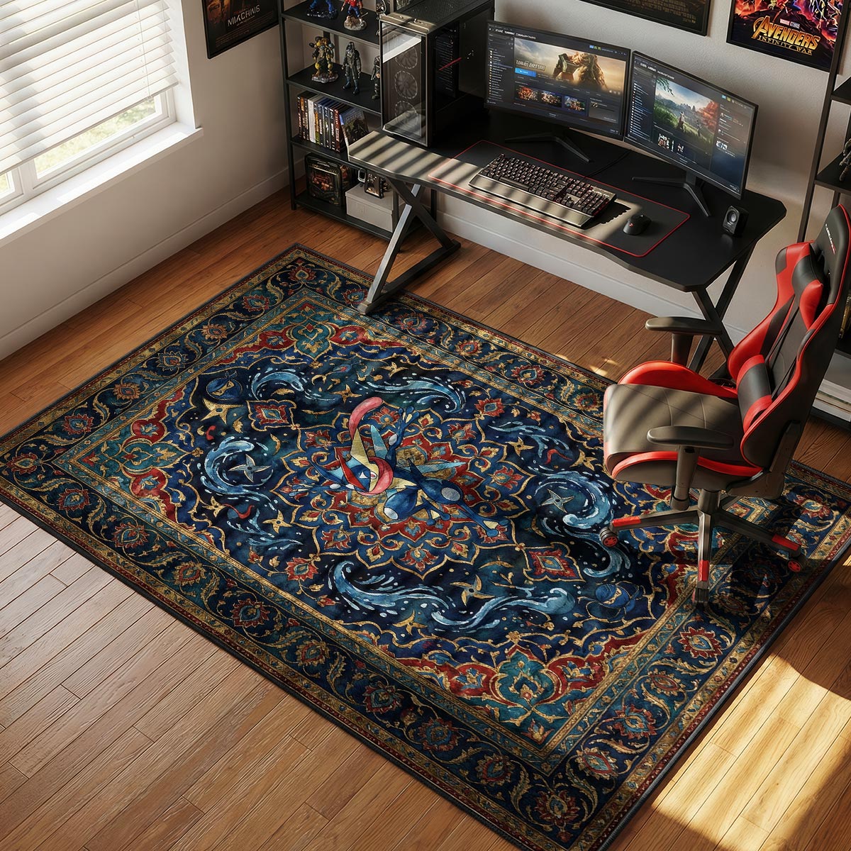 Greninja Hydro Shuriken Chair rug — main product view