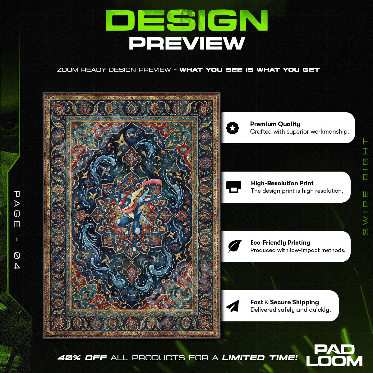 Chair character design printed on rug