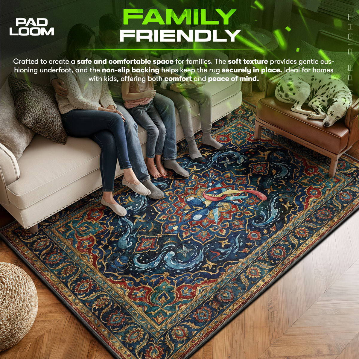 Greninja area rug showing full Pokemon artwork