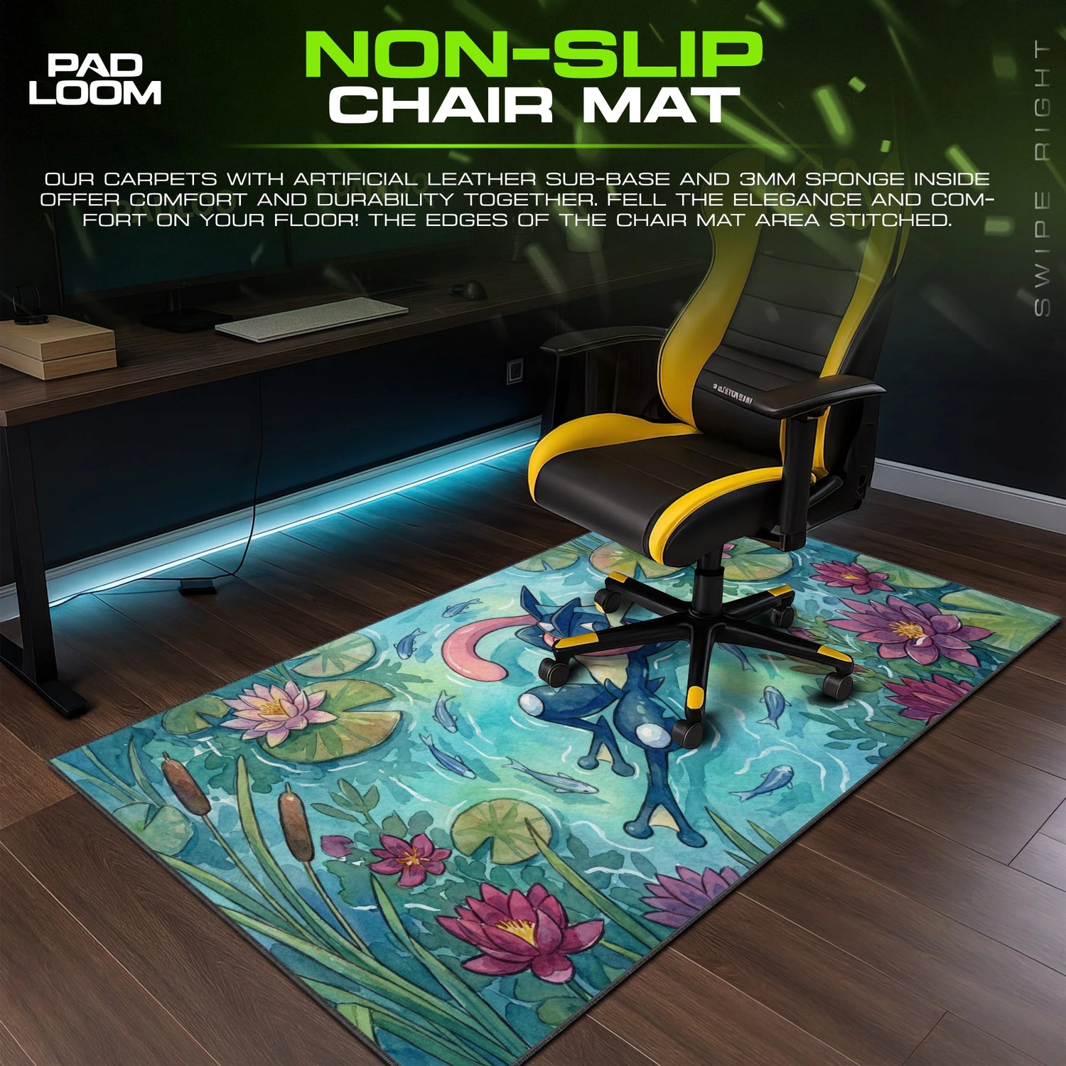 Greninja Lily Pond Mouse Pad - Pokemon Desk Mat