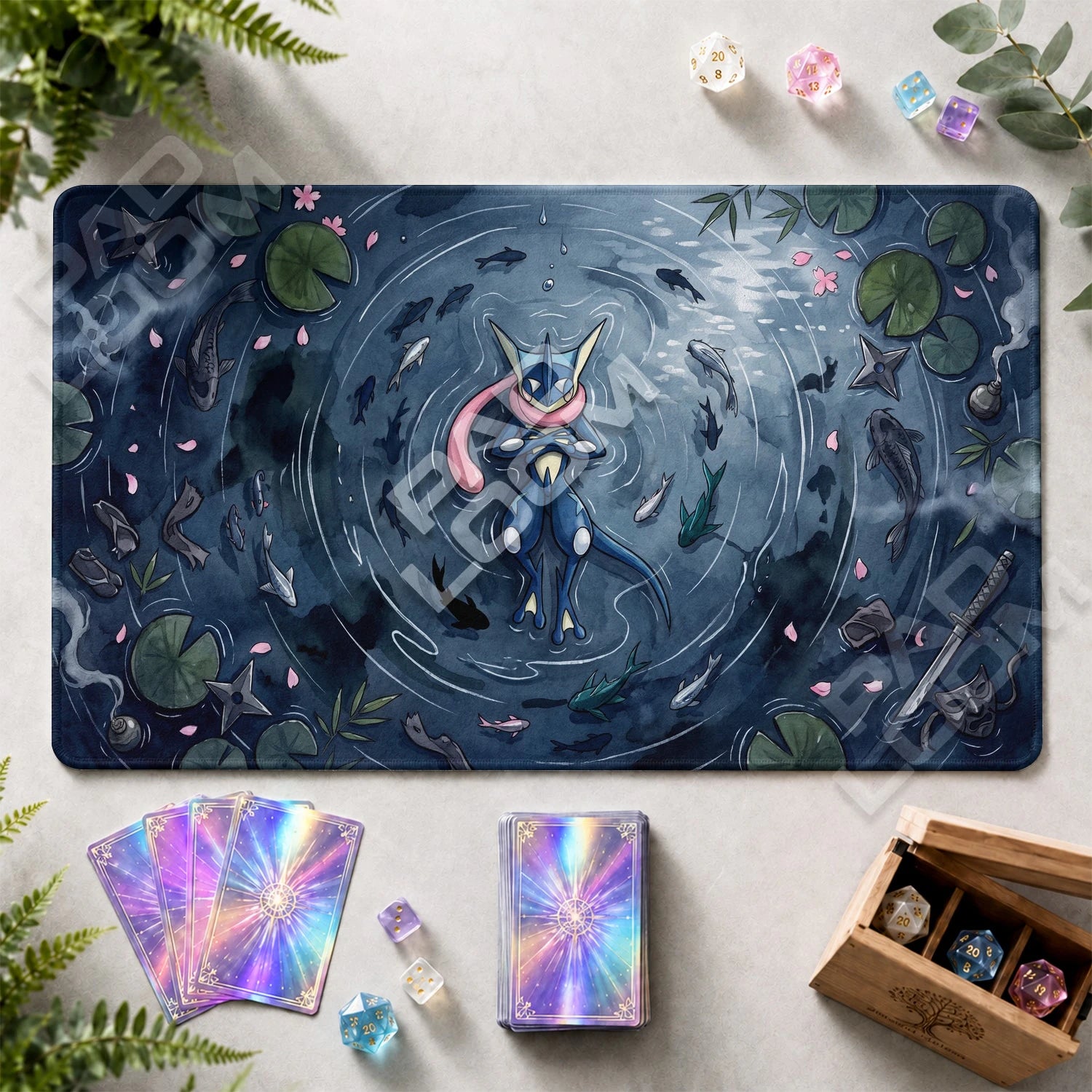 Greninja Pond Playmat - Pokemon TCG Mat - view 2