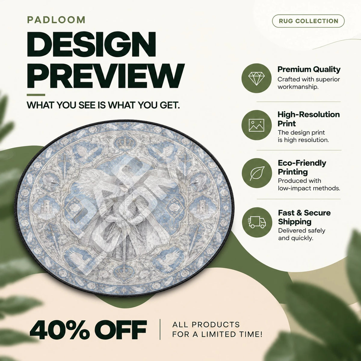Griffith Falcon Berserk round rug full design preview