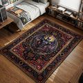 Griffith as Femto with wings surrounded by Behelits in a dark gothic tapestry art style area rug and floor mat