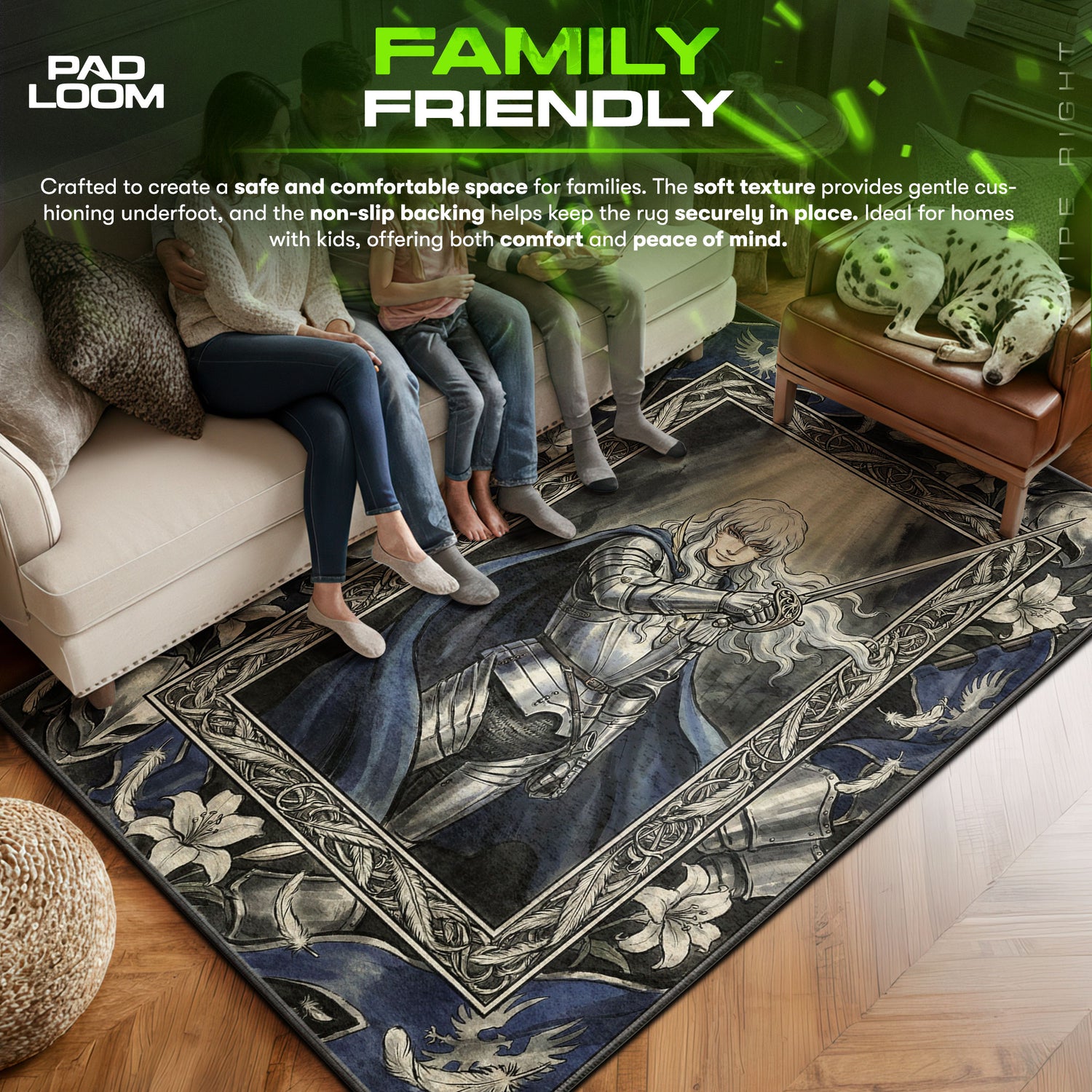 Griffith area rug showing full home decor artwork
