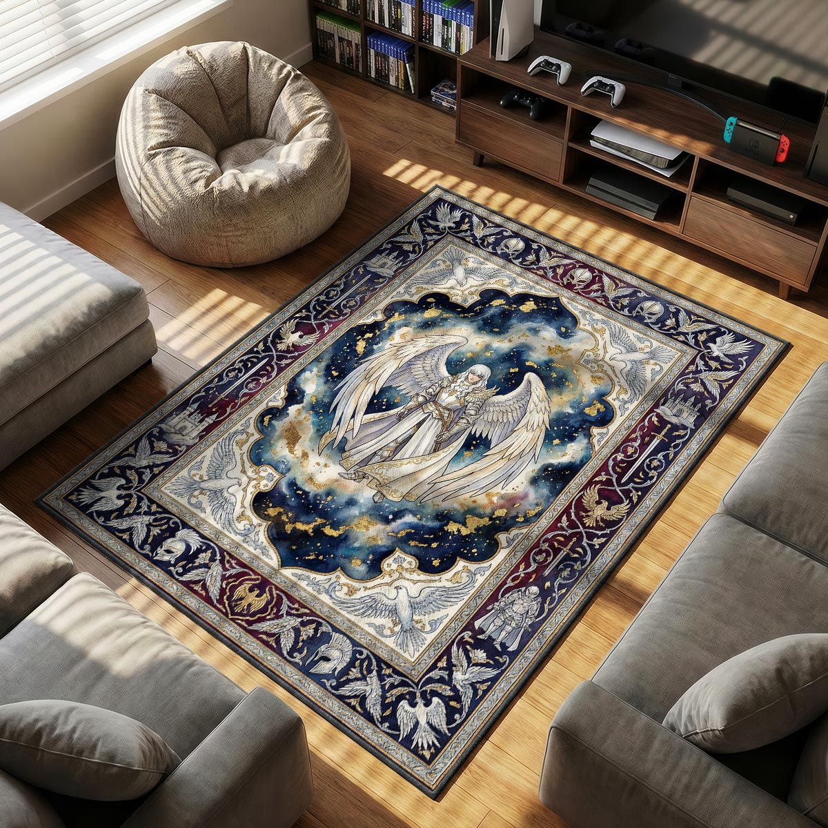 Griffith White Hawk Rug - Berserk Chair Mat
