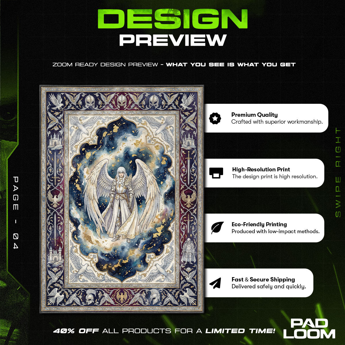 Griffith White Hawk Rug - Berserk Chair Mat