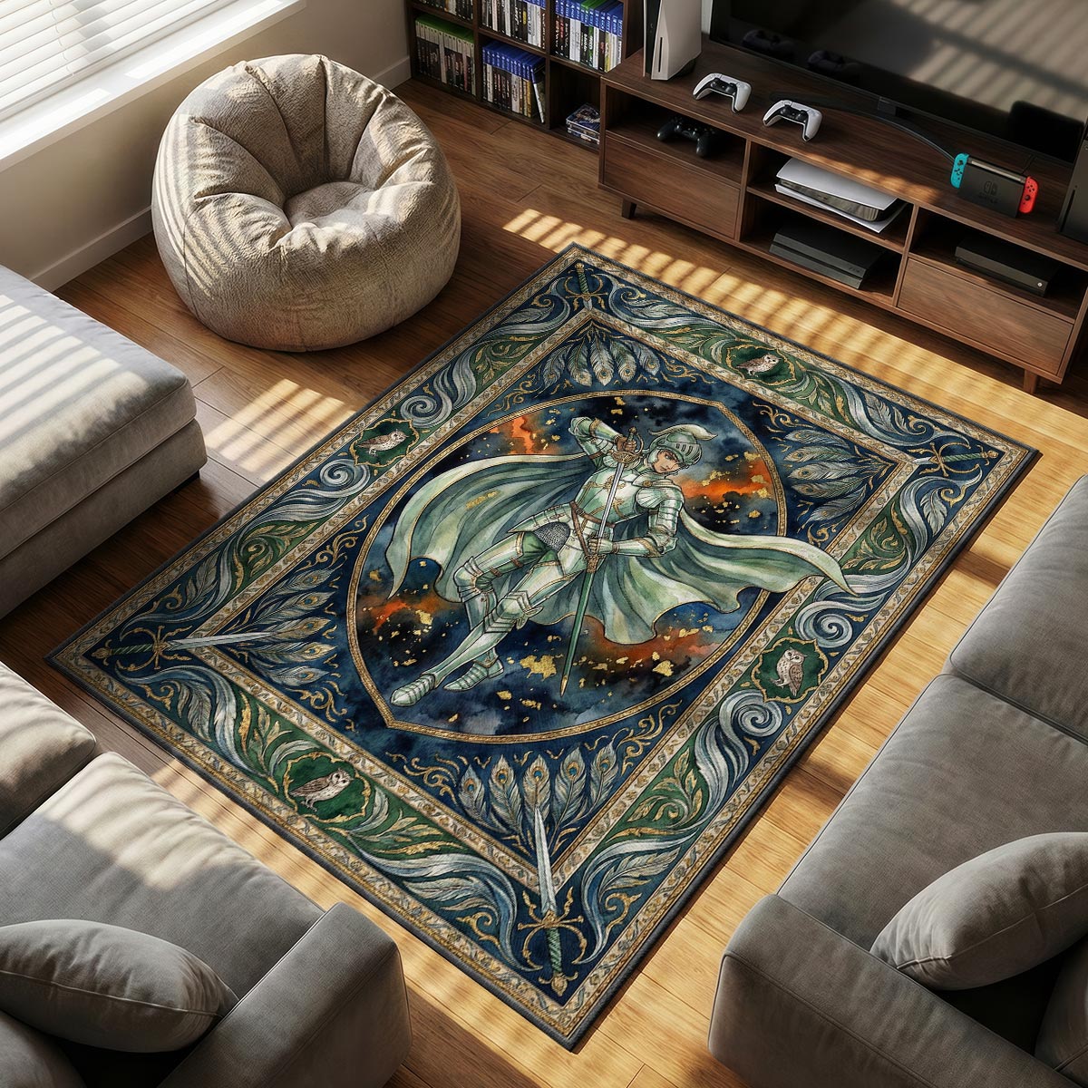 Griffith White Hawk Tarot Rug - Berserk Chair Mat