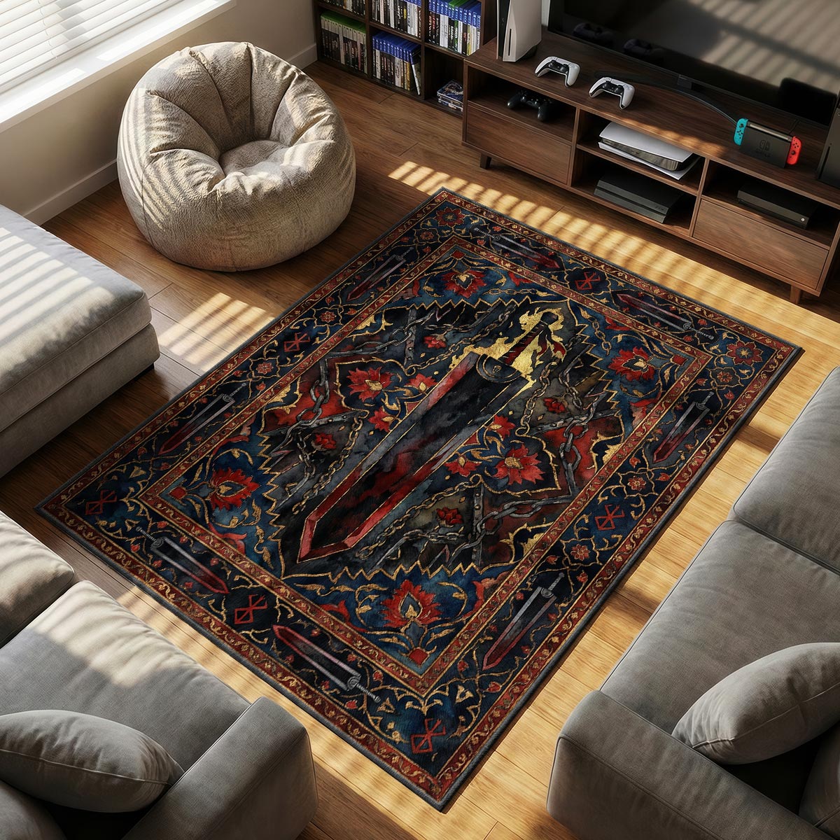 Griffith White Hawk Tarot Rug - Berserk Chair Mat