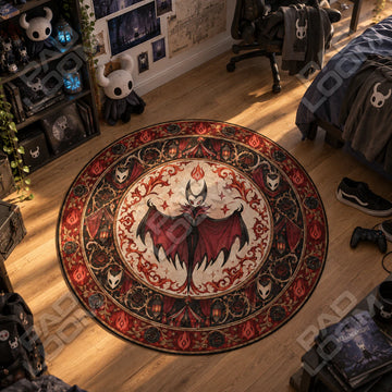 Grimm Winged Round Rug - Hollow Knight Chair Mat