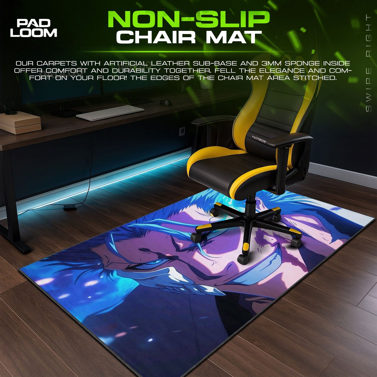 Grimmjow Mouse Pad - Hollow Fury Anime Desk Mat Padloom