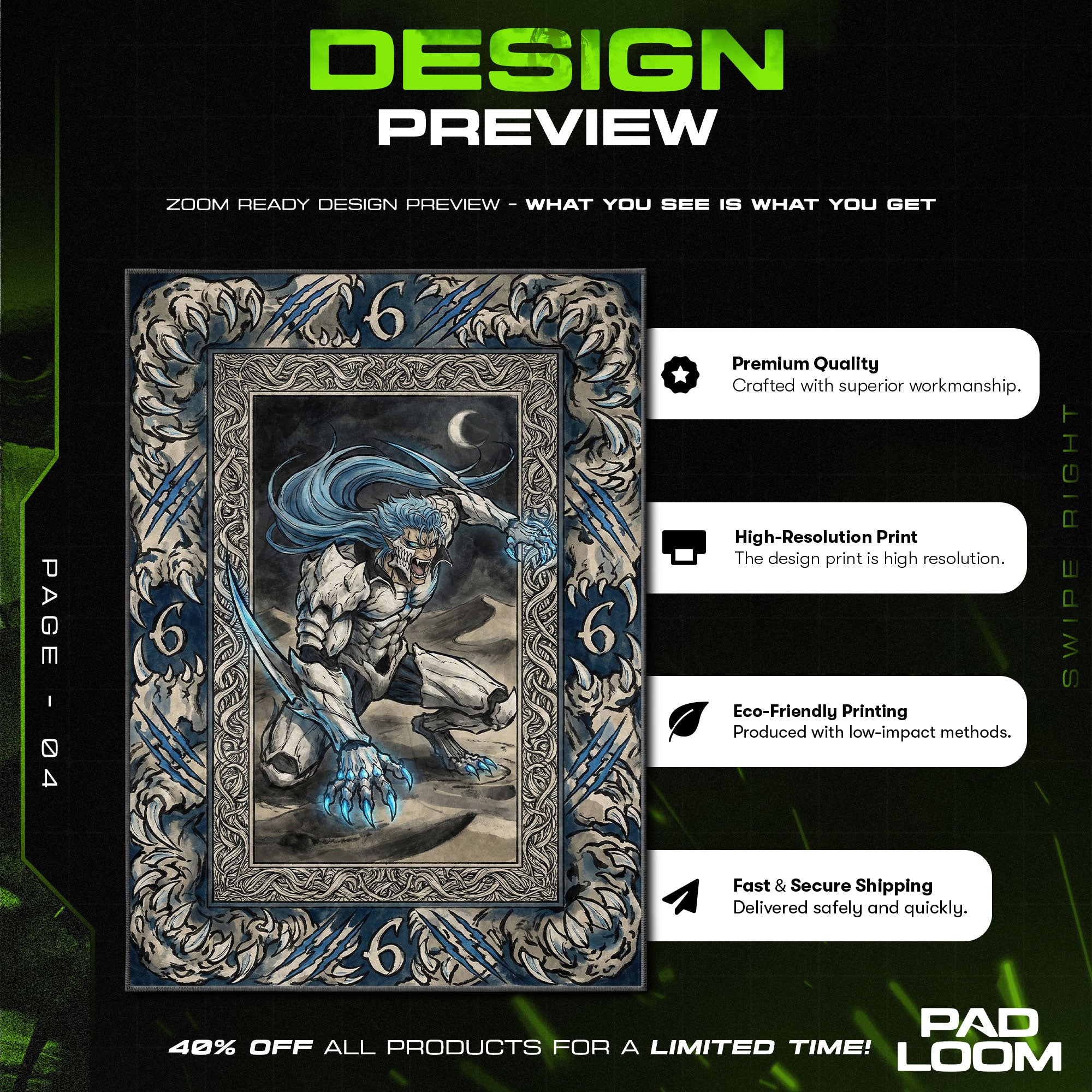 Grimmjow Pantera themed area rug for home decor fans