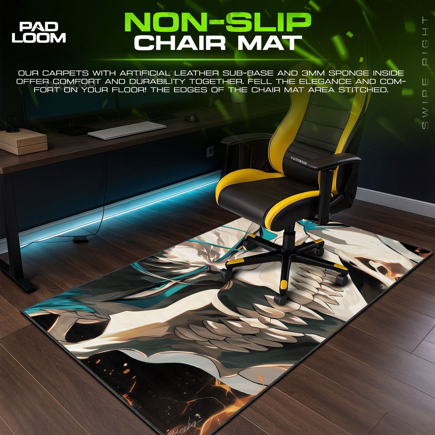 Grimmjow Resurrection Mouse Pad, Bleach Anime Gaming Desk Mat Padloom
