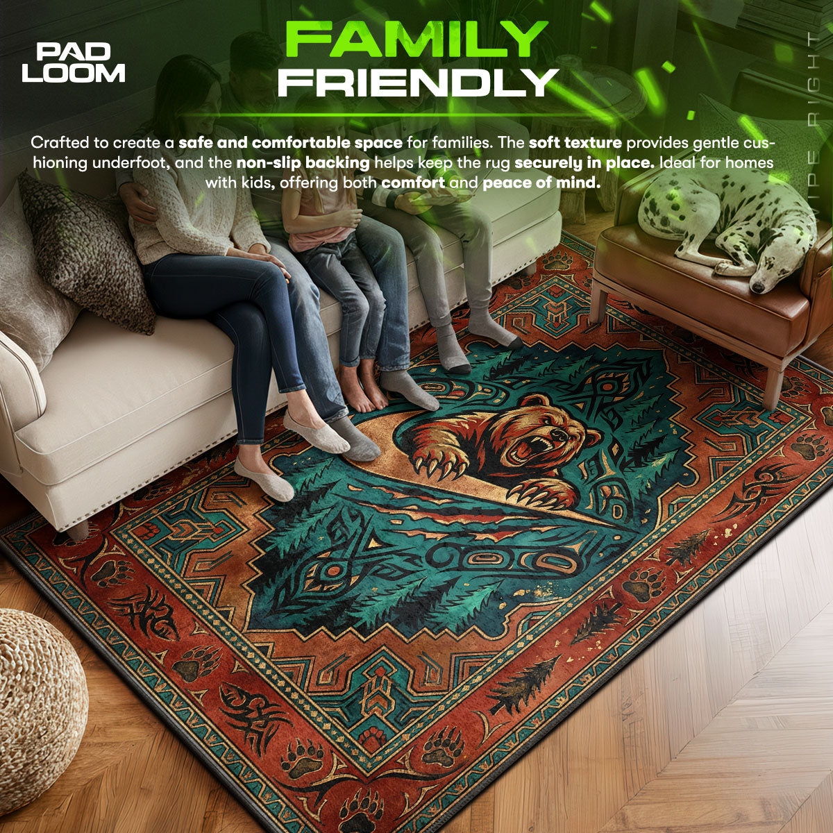 Grizzly Bear Tribal Rug - Urban Floor Mat