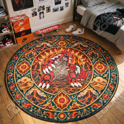 Groudon Magma Round Rug - Pokemon Chair Mat