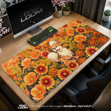 Growlithe Marigold Bloom Mouse Pad - Pokémon Desk Mat
