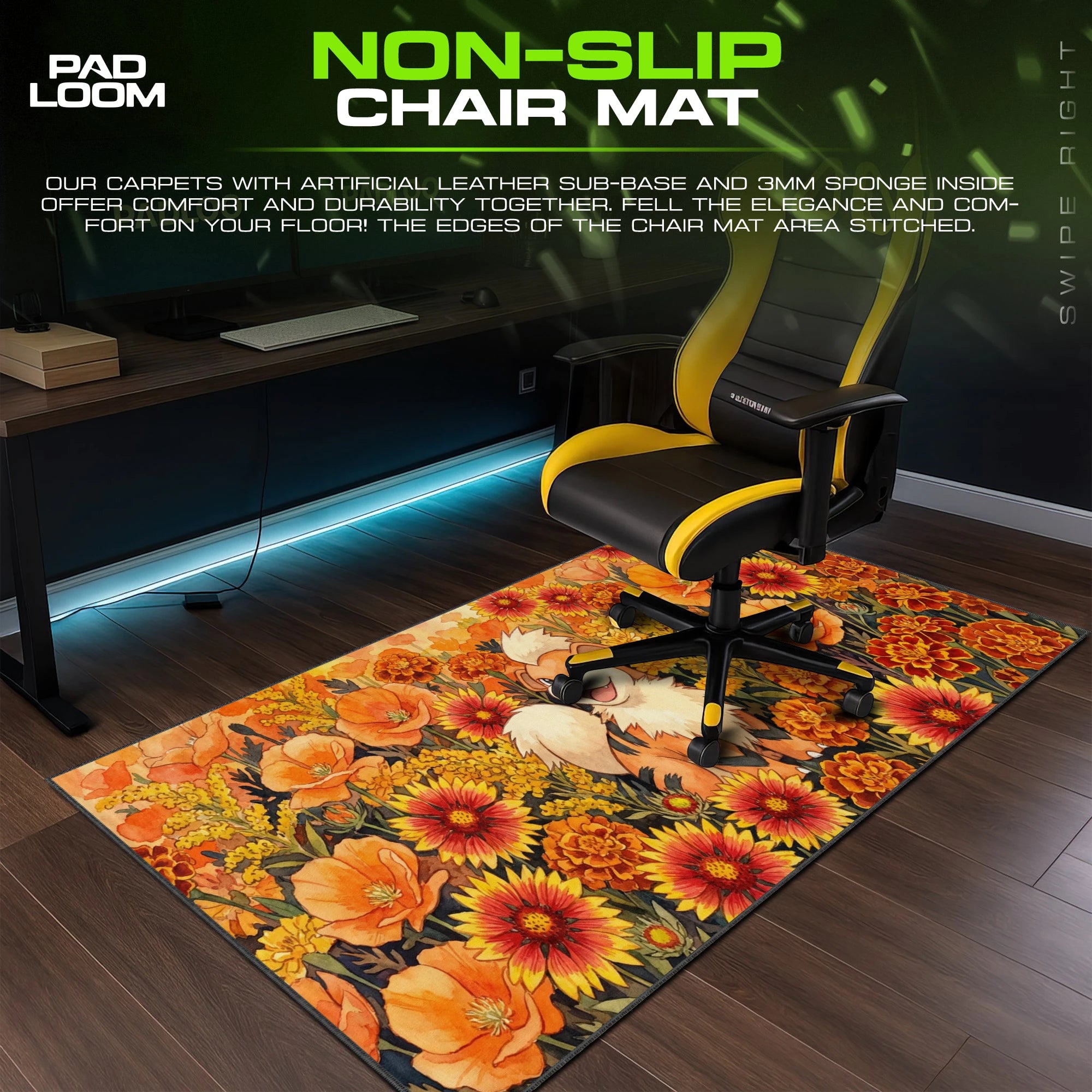 Growlithe Marigold Bloom Mouse Pad - Pokémon Desk Mat