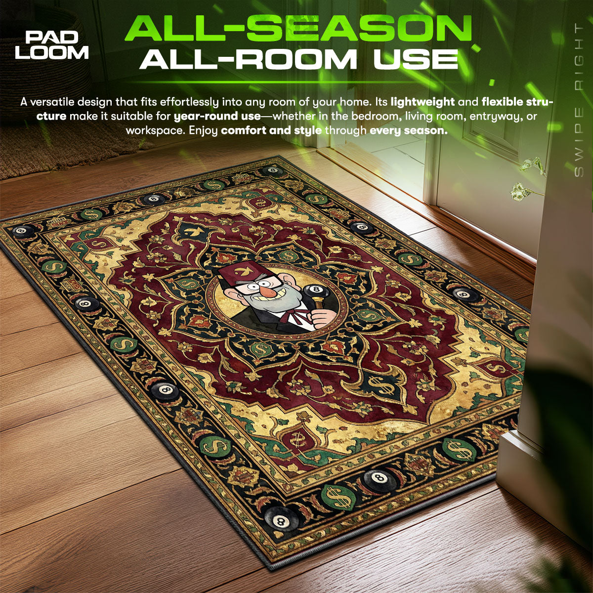 Detailed close-up of Grunkle rug pattern