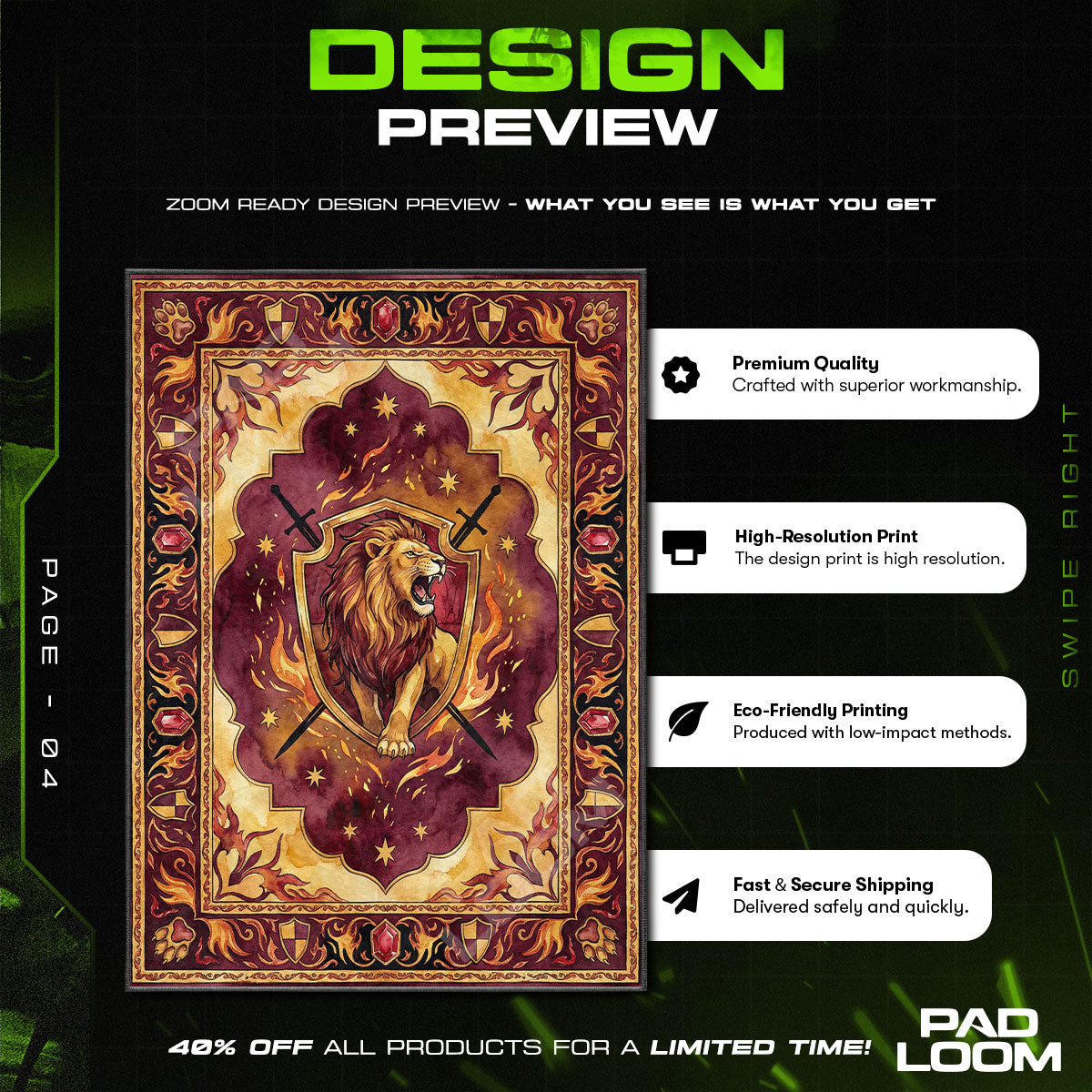 Room character design printed on rug