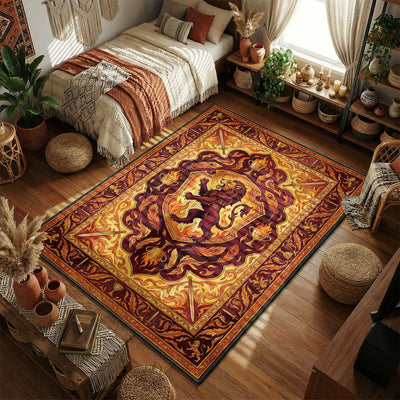 Gryffindor Lion Vintage Tapestry Rug - Harry Potter Room Mat