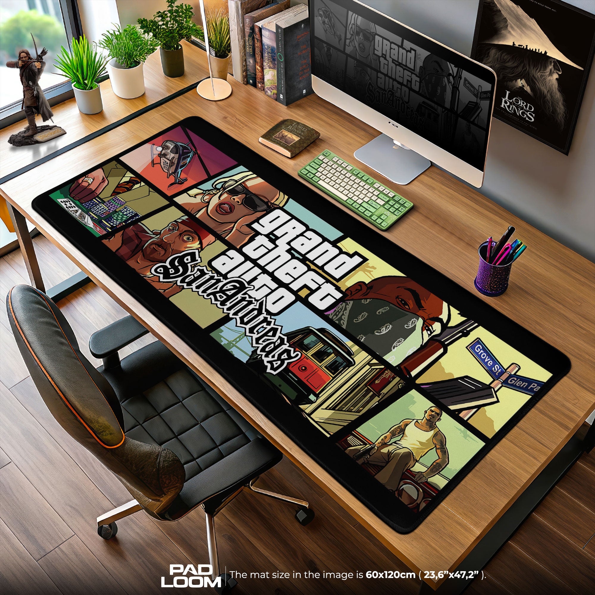 GTA San Andreas Collage Mouse Pad, Game Gaming Desk Mat