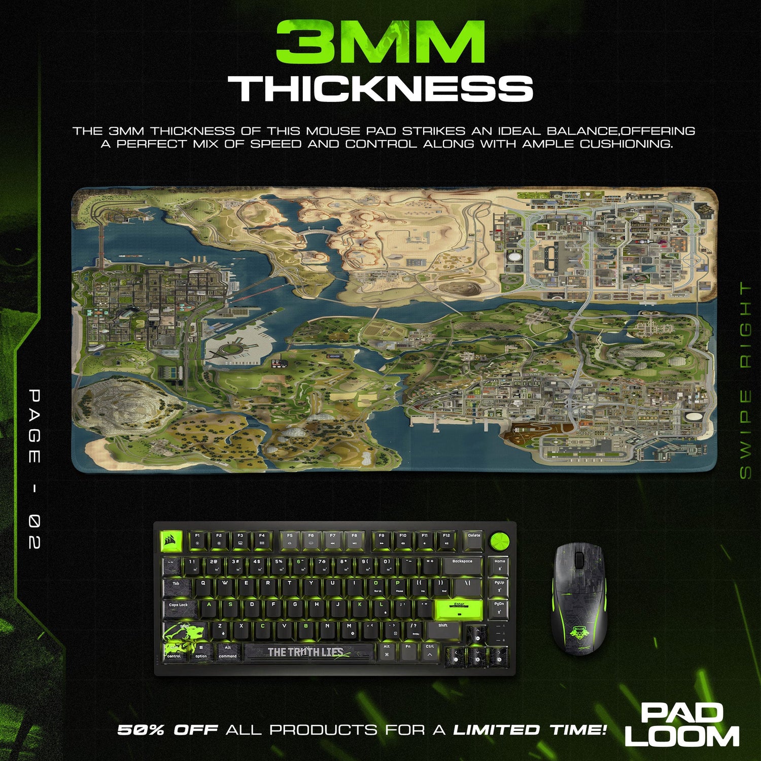 GTA V Map Mouse Pad, Game Gaming Desk Mat Padloom